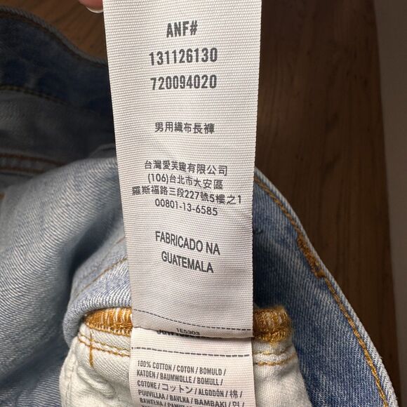 Abercrombie & Fitch Jeans Mens 30x30 Blue The Skinny Distressed Button Fly - Picture 8 of 10